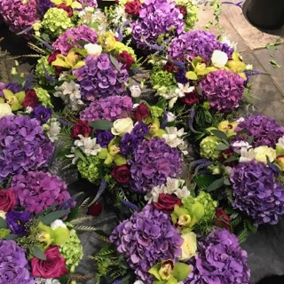 Purple Event Arrangements  ready to go for event delivery